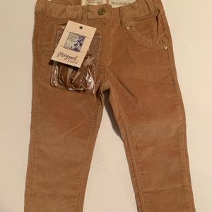NWT - Mayoral camel velvet skinny jeans 18mos